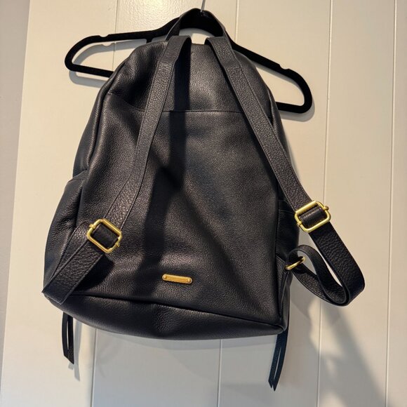 Rebecca Minkoff Julian Leather Backpack With Gold Zipper - Black (Never Worn) main image 4